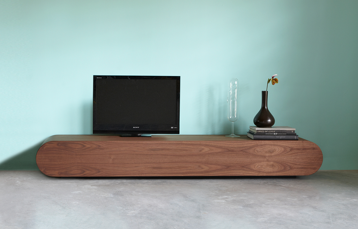 media console walnut