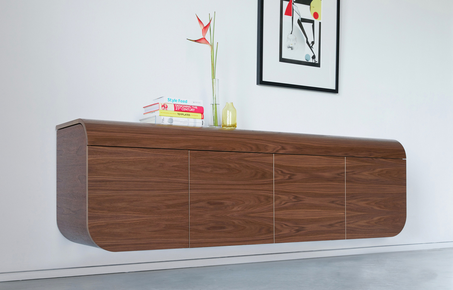 sideboard nussbaum schwebend