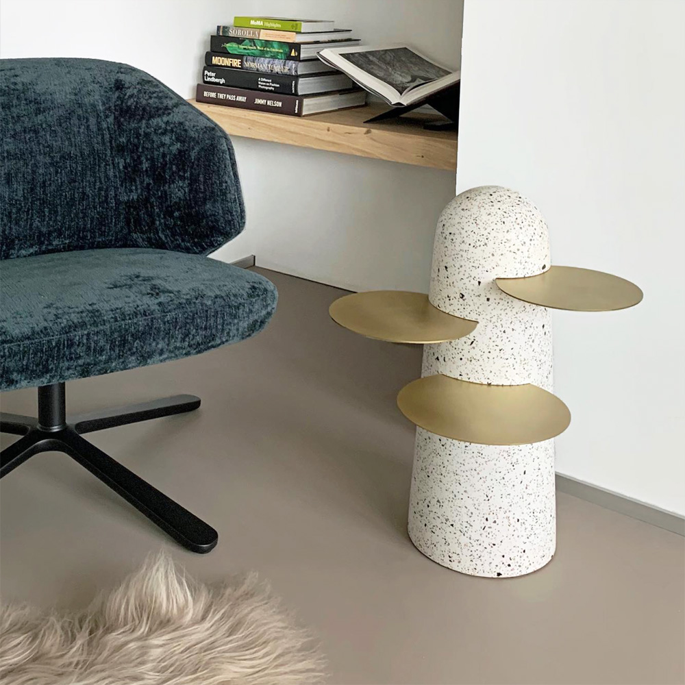 table d'appoint terrazzo blanc