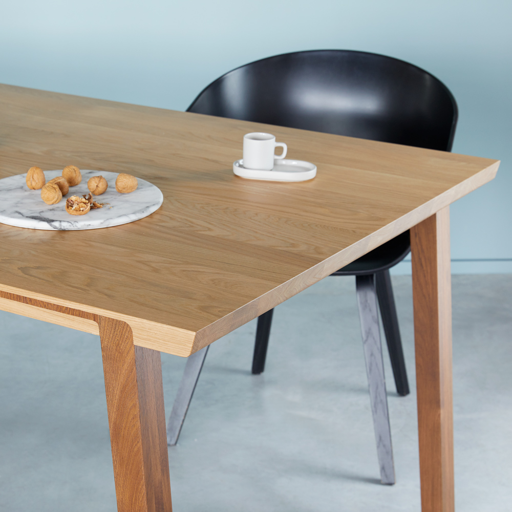 Design eettafel eiken bovenaanzicht