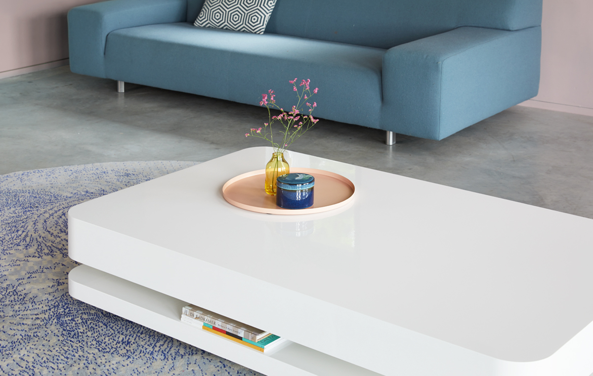 white coffee table